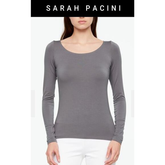 Sarah Pacini Knit Top medium gray  Size 2 - Picture 1 of 7